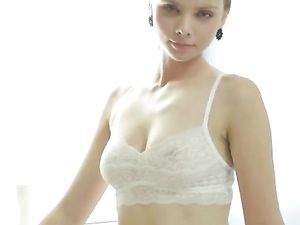 Teen Gropes Her Flawless Tits And Vibrates Her Cunt